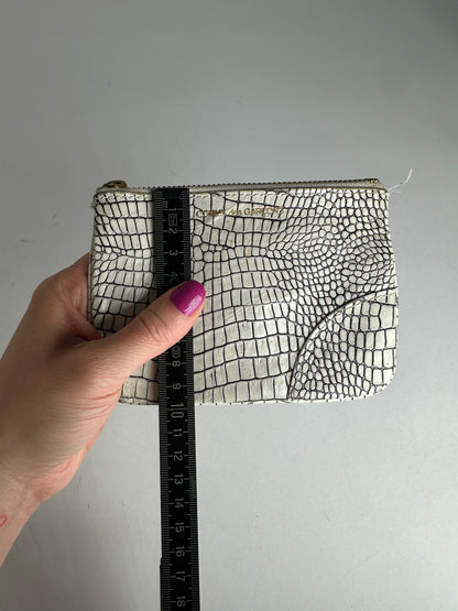 Vintage Comme Des Garçons Abstract Leather Clutch White Black