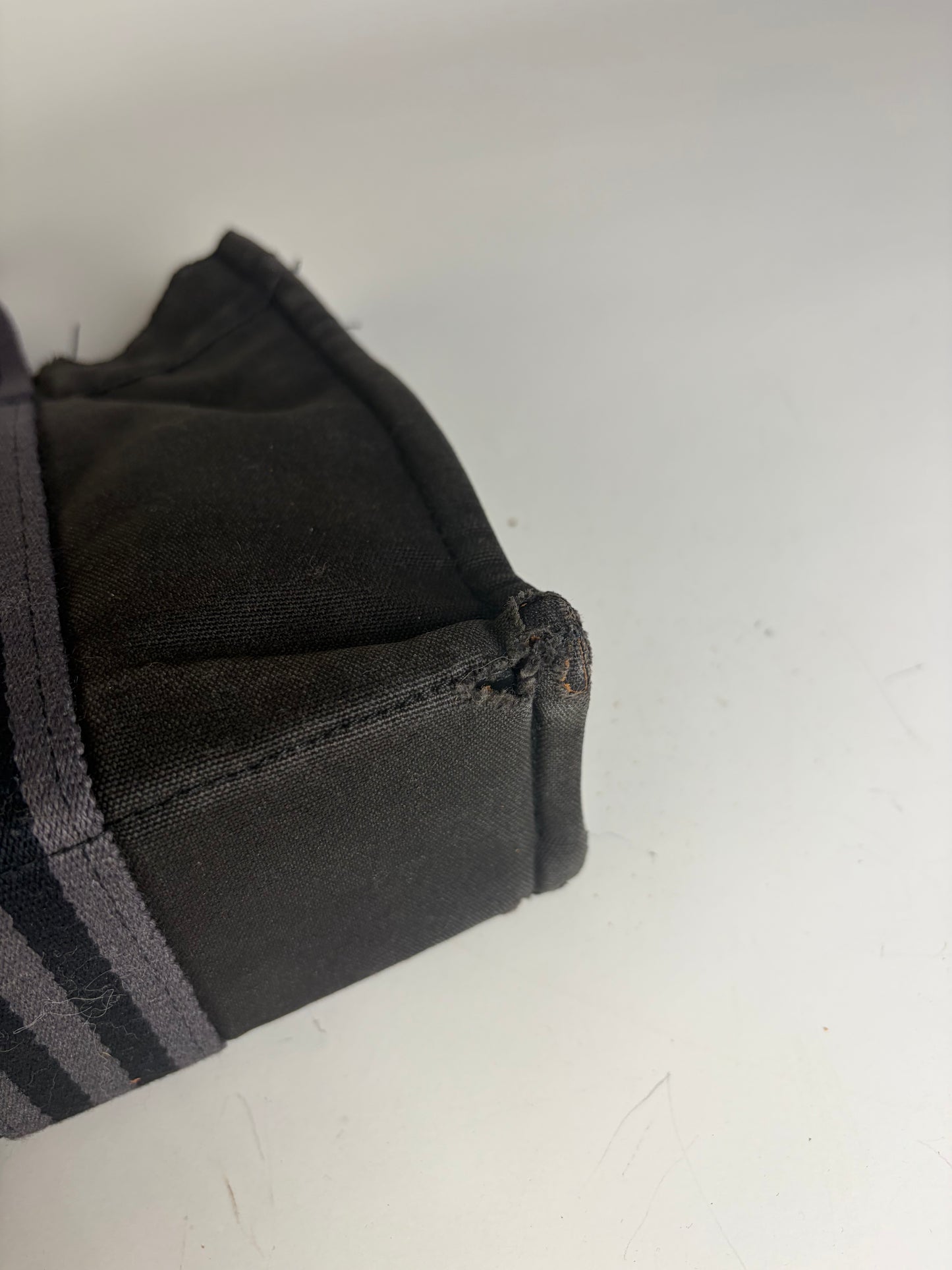 Vintage Hermes Cotton Tote Bag Black Grey
