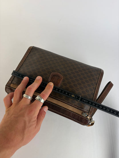 Vintage Celine Macadam Canvas Bifold Wallet c. 2007 Brown