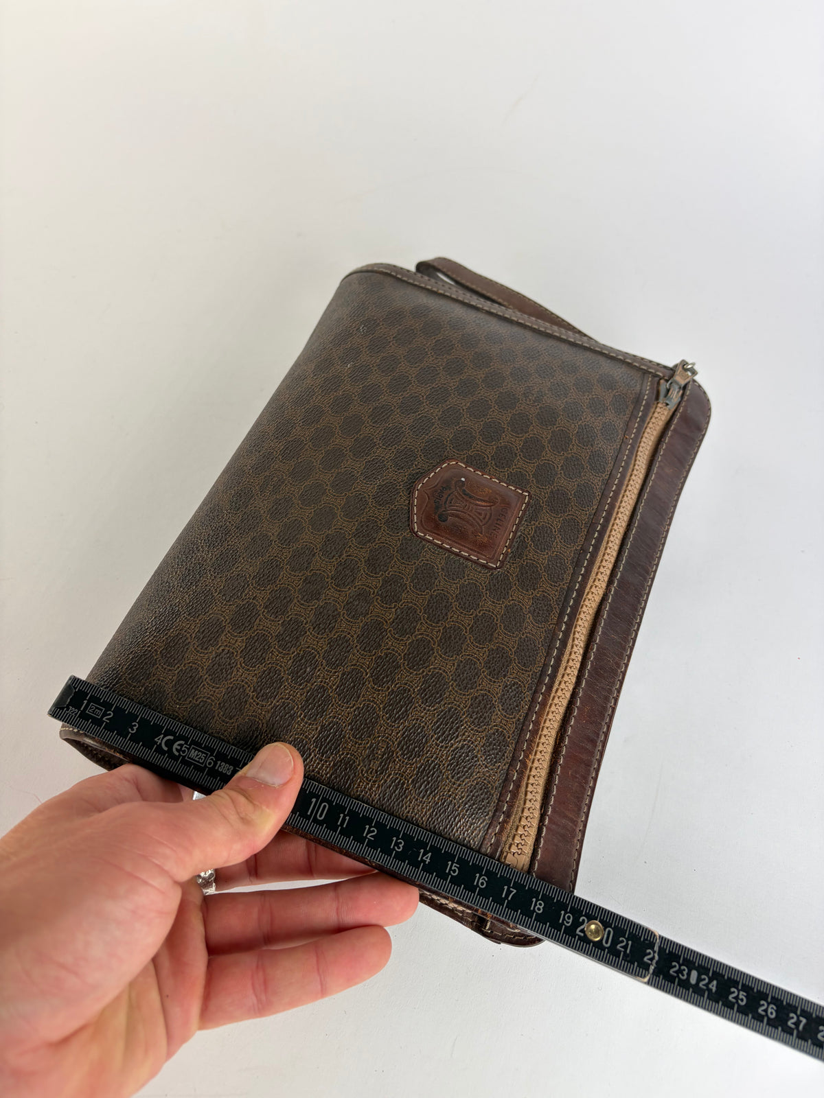 Vintage Celine Macadam Canvas Bifold Wallet c. 2007 Brown