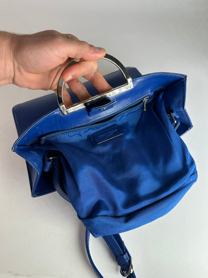 Vintage Courreges 2Way Leather Handbag Blue