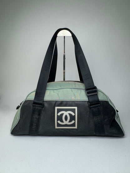 Vintage Chanel Sport Duffel Bag Mint Black