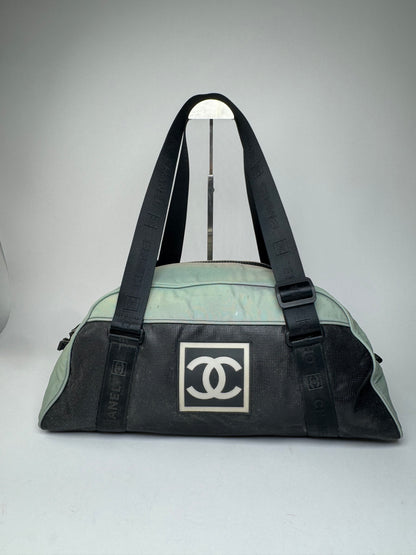 Vintage Chanel Sport Duffel Bag Mint Black