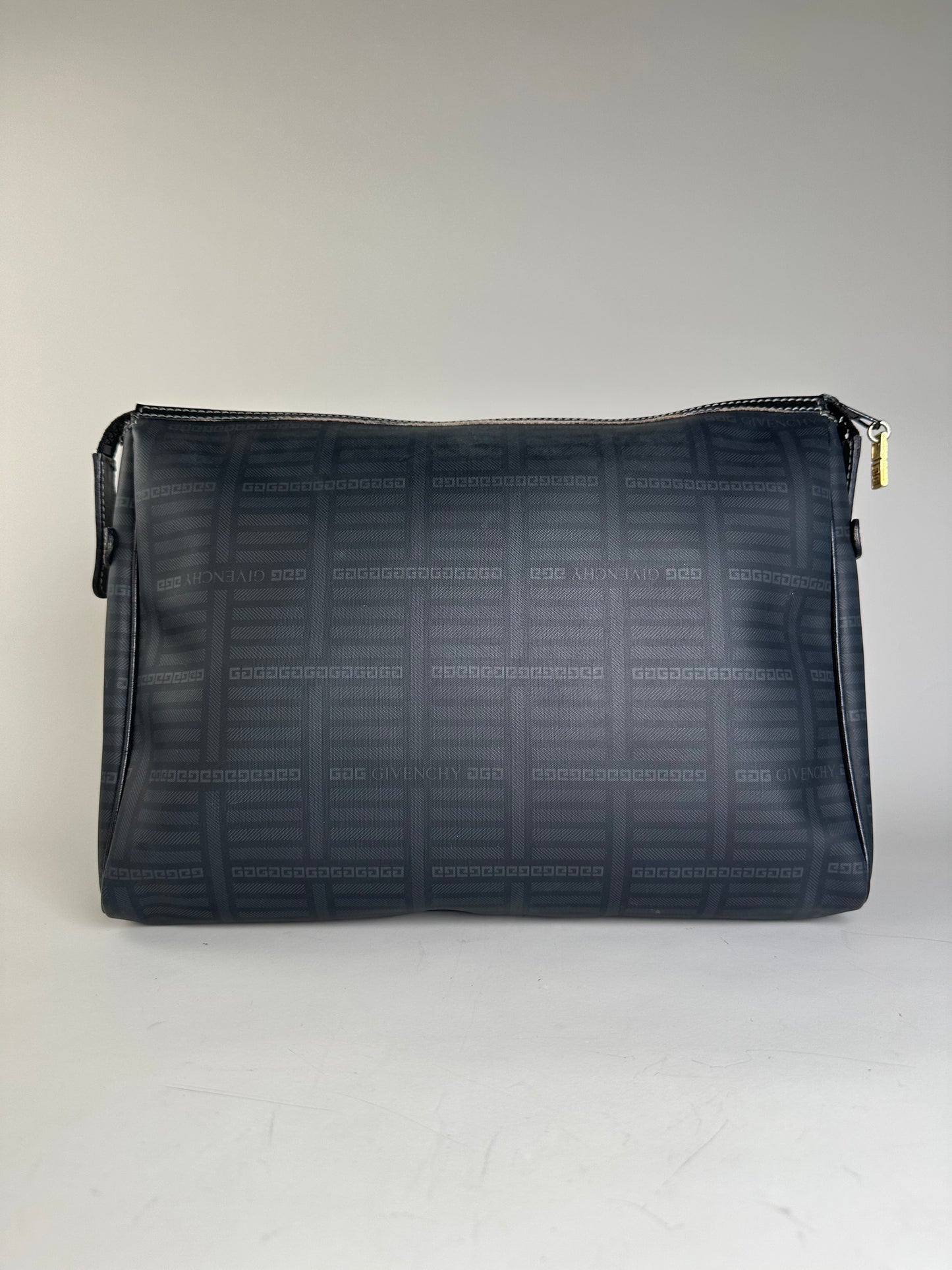 Vintage Givenchy Nylon Cosmetic Bag Black Gold-Tone Zip