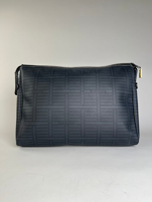 Vintage Givenchy Nylon Cosmetic Bag Black Gold-Tone Zip