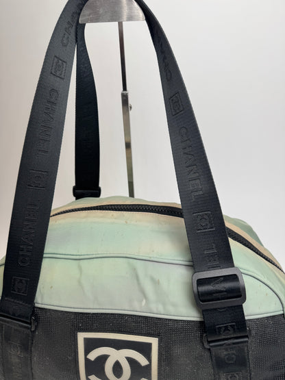 Vintage Chanel Sport Duffel Bag Mint Black