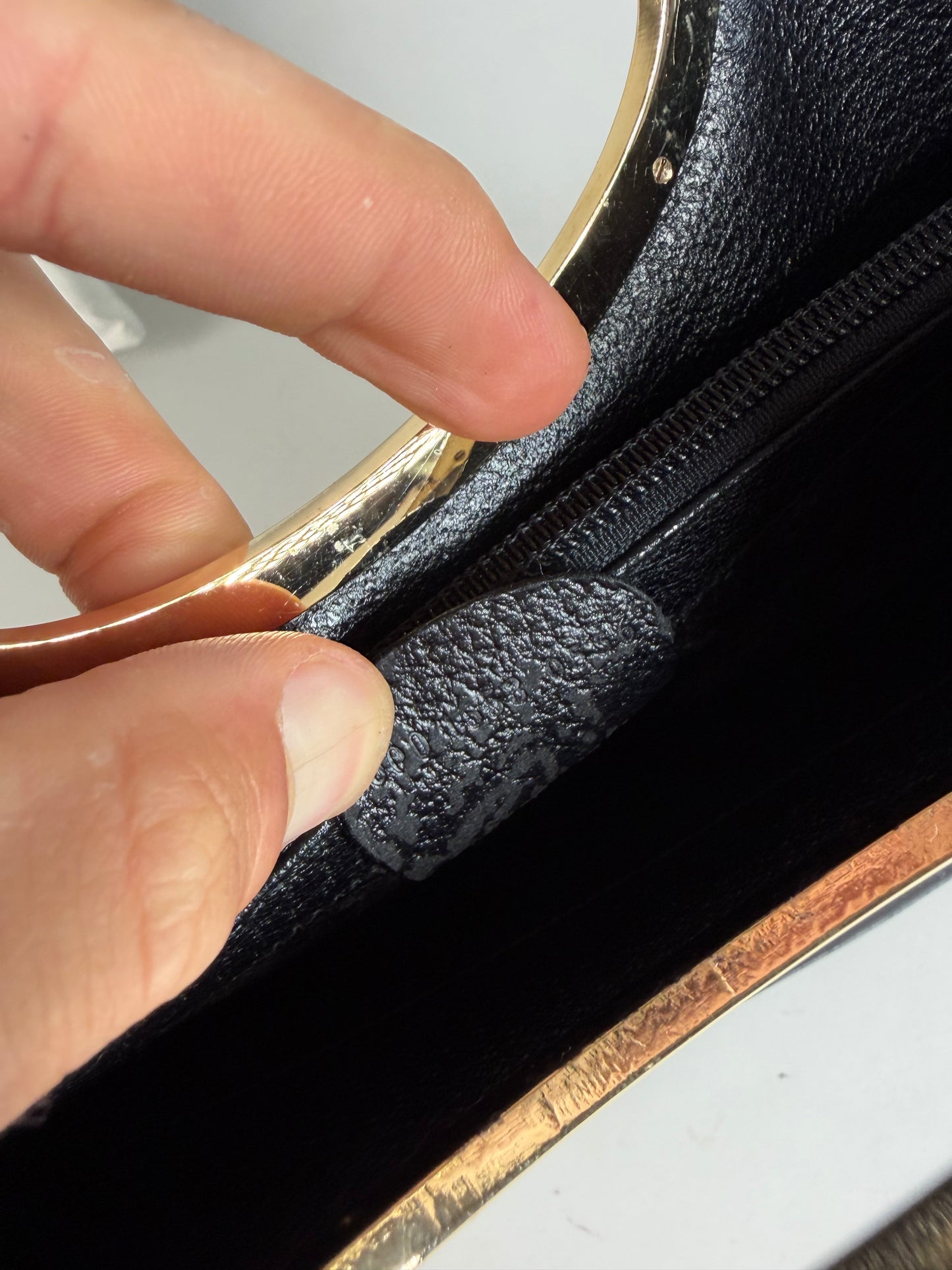 Vintage Gucci Marmont Pebbled Leather Tote Black Gold