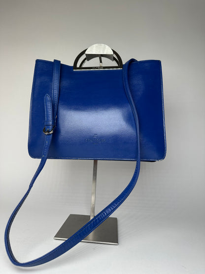 Vintage Courreges 2Way Leather Handbag Blue