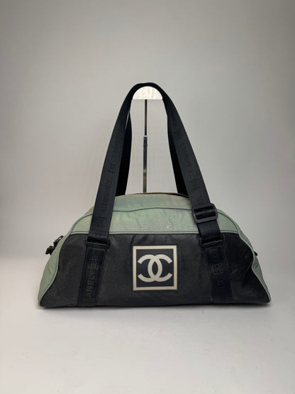 Vintage Chanel Sport Duffel Bag Mint Black