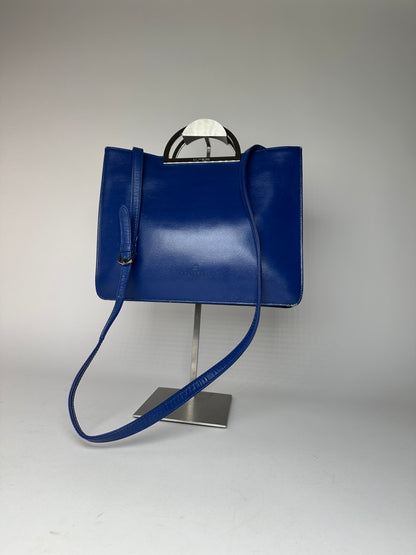 Vintage Courreges 2Way Leather Handbag Blue