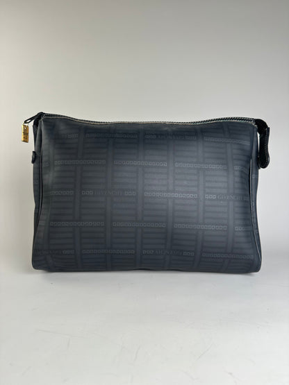 Vintage Givenchy Nylon Cosmetic Bag Black Gold-Tone Zip