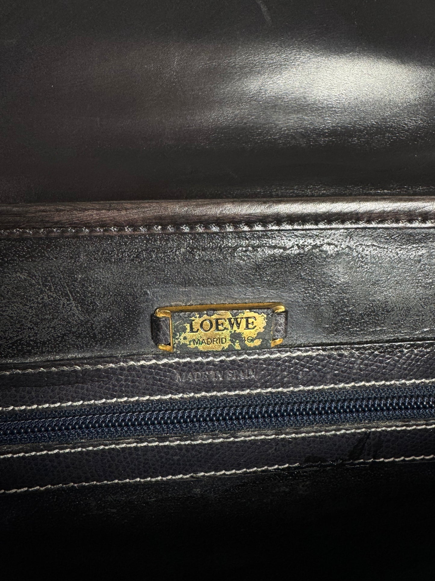 Vintage Loewe 2 Way Leather Bag brown black