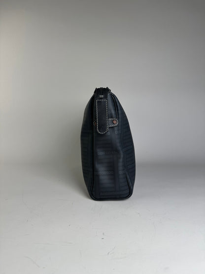 Vintage Givenchy Nylon Cosmetic Bag Black Gold-Tone Zip