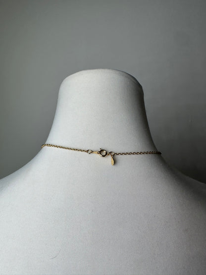 Givenchy Gold Crystal Logo Pendant Necklace