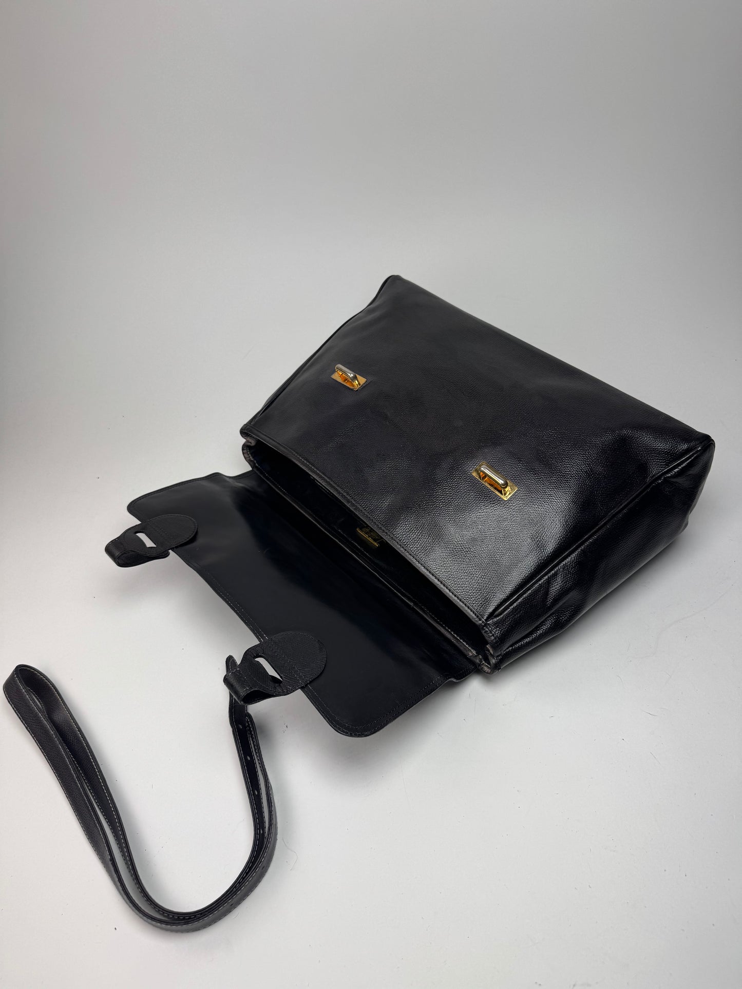 Vintage Loewe 2 Way Leather Bag brown black