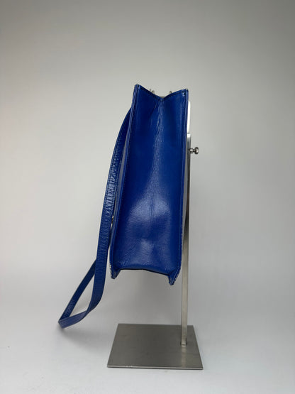 Vintage Courreges 2Way Leather Handbag Blue