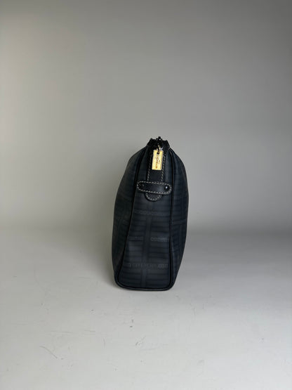 Vintage Givenchy Nylon Cosmetic Bag Black Gold-Tone Zip