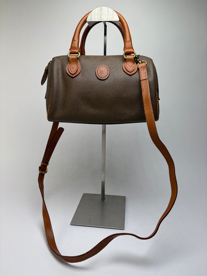 Vintage Courrèges Structured Leather Top-Handle Bag Late 1970s Brown