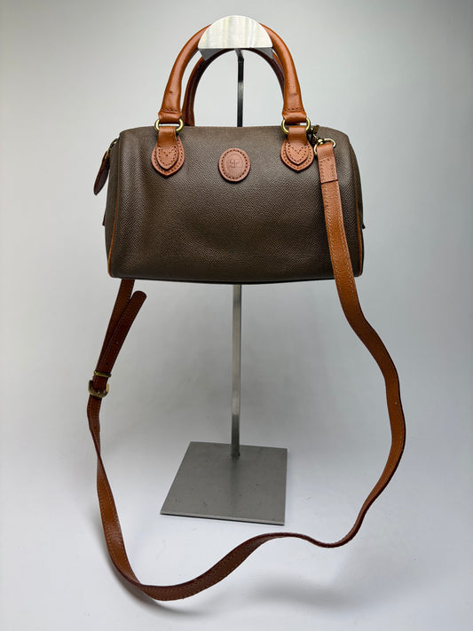 Vintage Courrèges Structured Leather Top-Handle Bag Late 1970s Brown