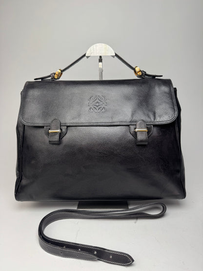 Vintage Loewe 2 Way Leather Bag brown black