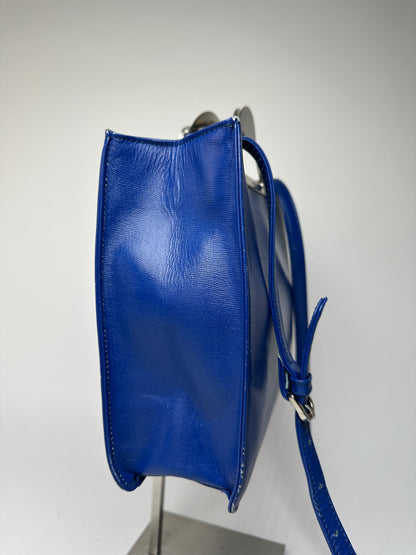 Vintage Courreges 2Way Leather Handbag Blue