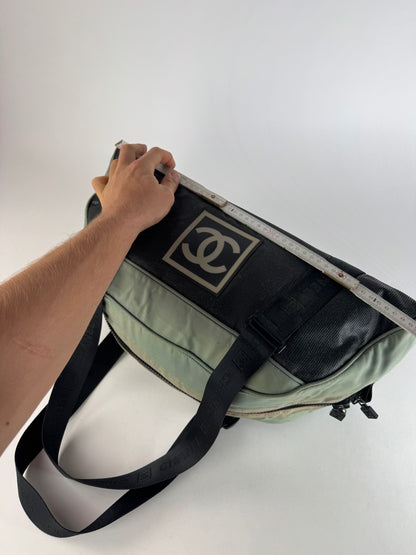 Vintage Chanel Sport Duffel Bag Mint Black