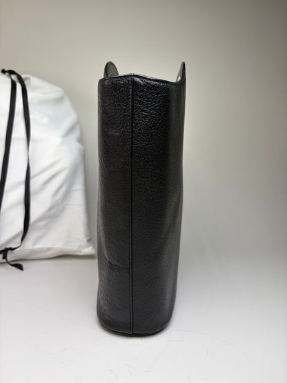 Vintage Gucci Marmont Pebbled Leather Tote Black Gold
