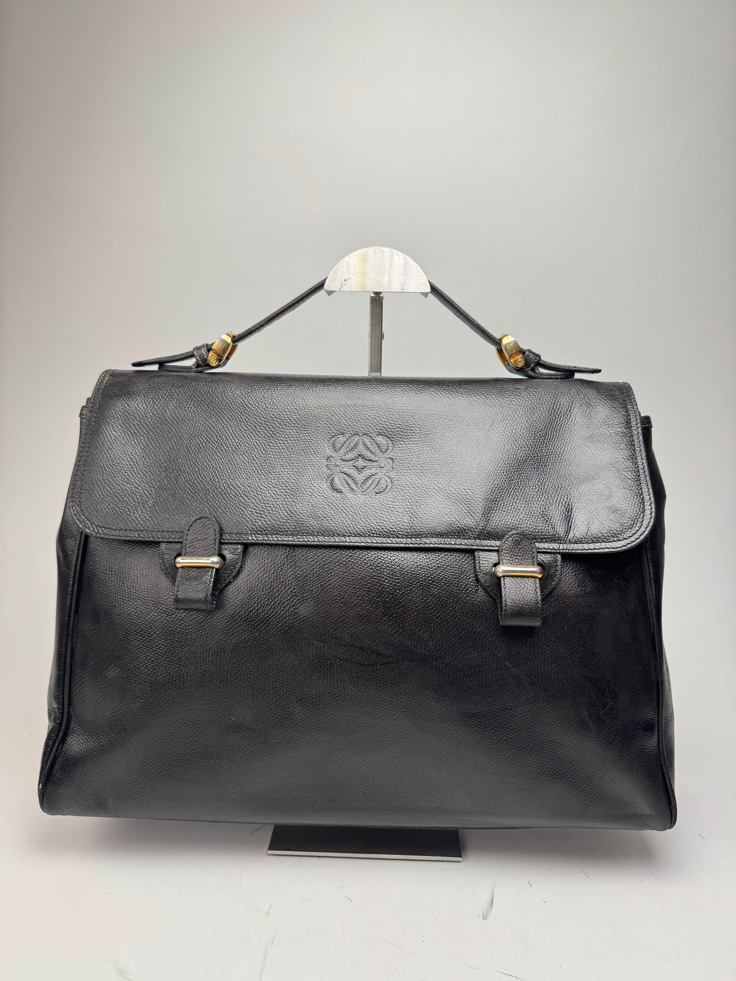 Vintage Loewe 2 Way Leather Bag brown black