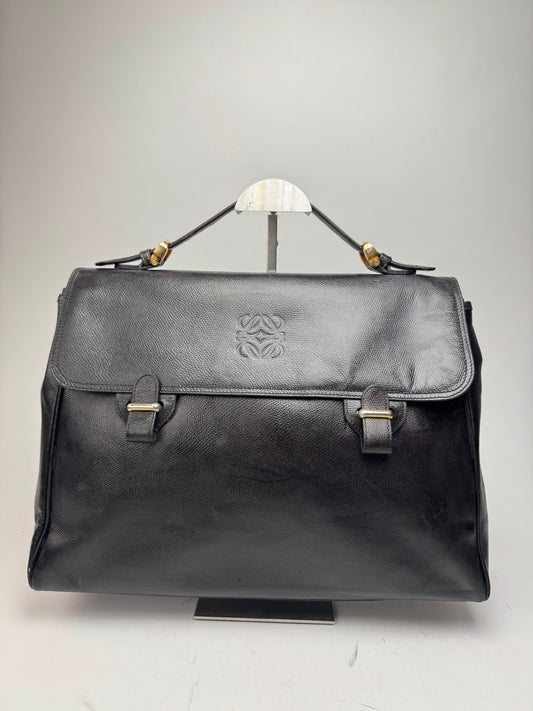Vintage Loewe 2 Way Leather Bag brown black