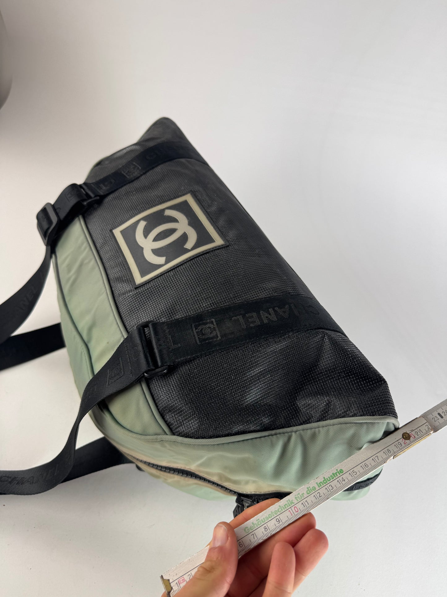 Vintage Chanel Sport Duffel Bag Mint Black