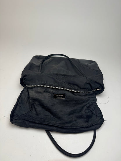 Vintage Prada polyester leather bag black