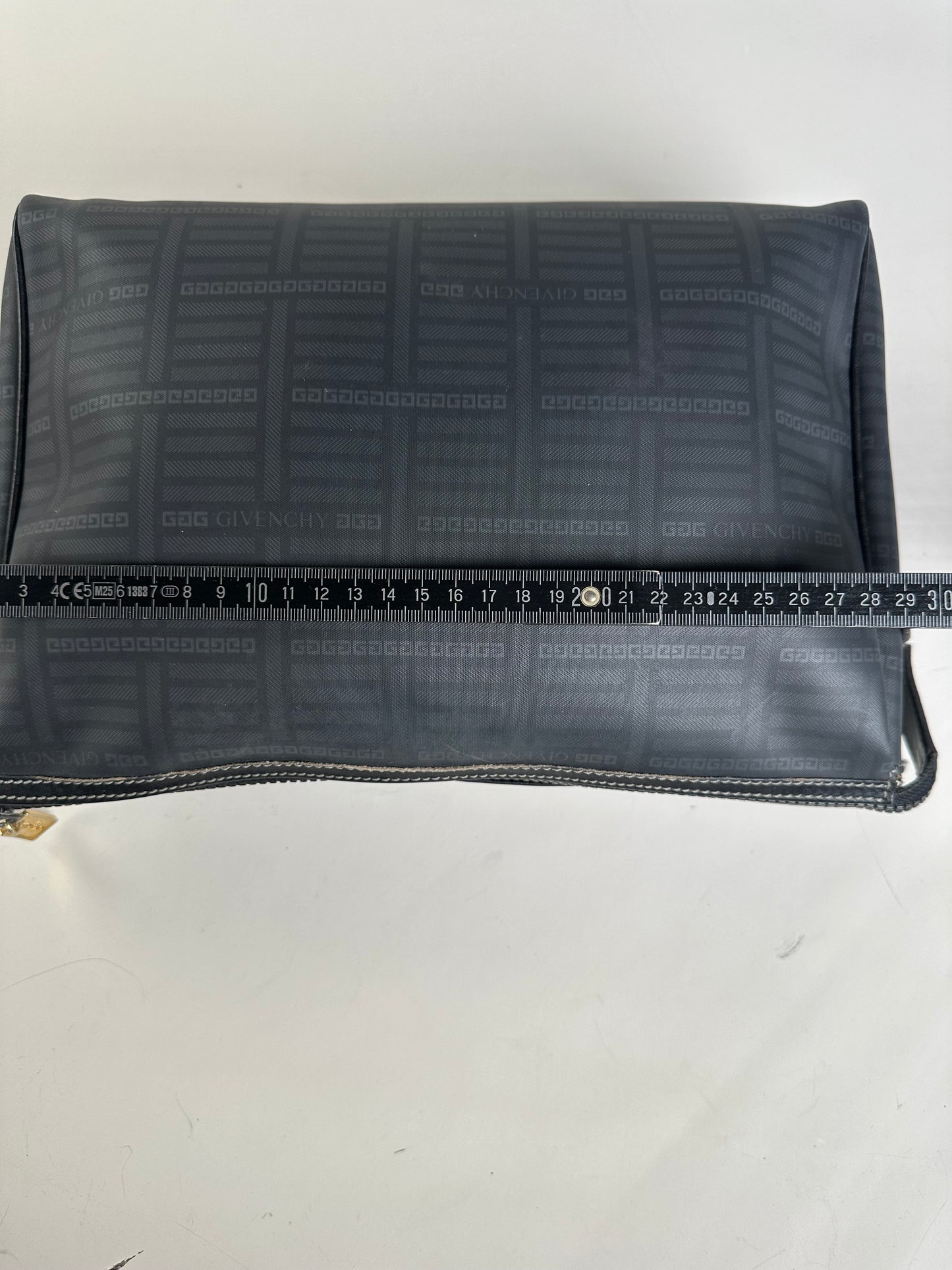 Vintage Givenchy Nylon Cosmetic Bag Black Gold-Tone Zip