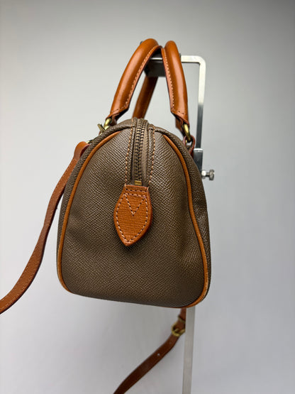 Vintage Courrèges Structured Leather Top-Handle Bag Late 1970s Brown