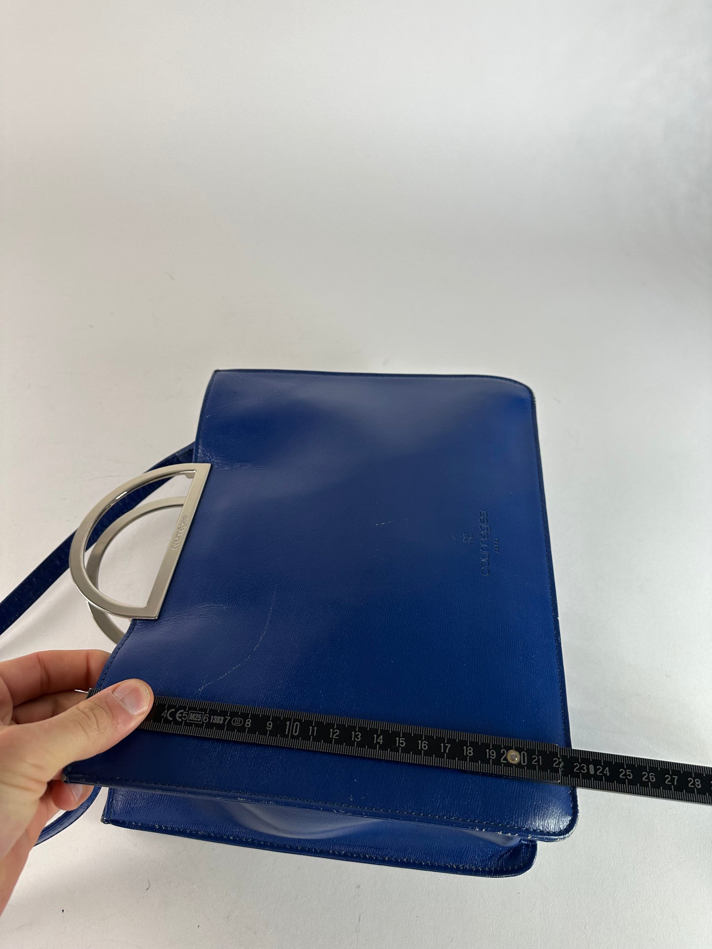 Vintage Courreges 2Way Leather Handbag Blue