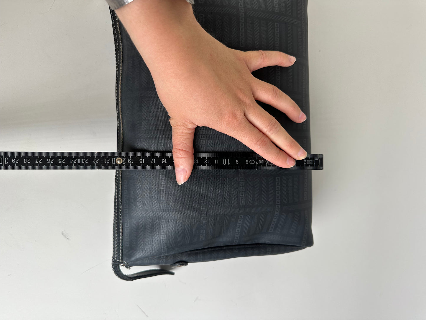Vintage Givenchy Nylon Cosmetic Bag Black Gold-Tone Zip