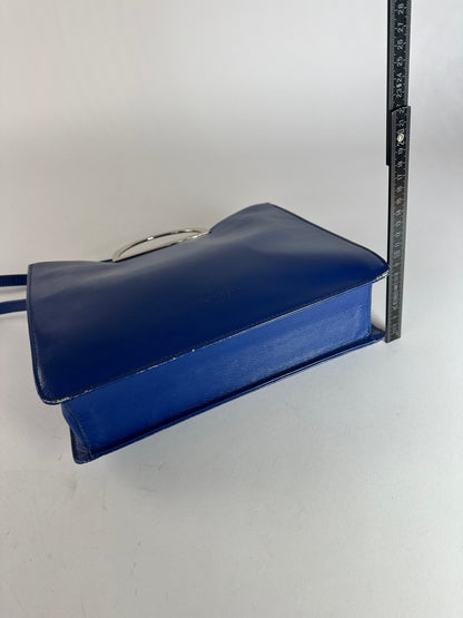 Vintage Courreges 2Way Leather Handbag Blue