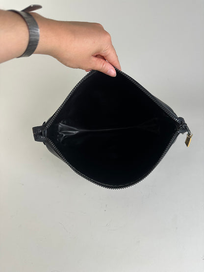 Vintage Givenchy Nylon Cosmetic Bag Black Gold-Tone Zip