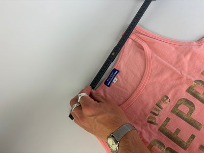 Vintage Burberry Cotton Tank Top Coral Pink M