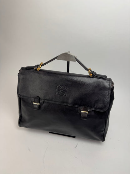 Vintage Loewe 2 Way Leather Bag brown black