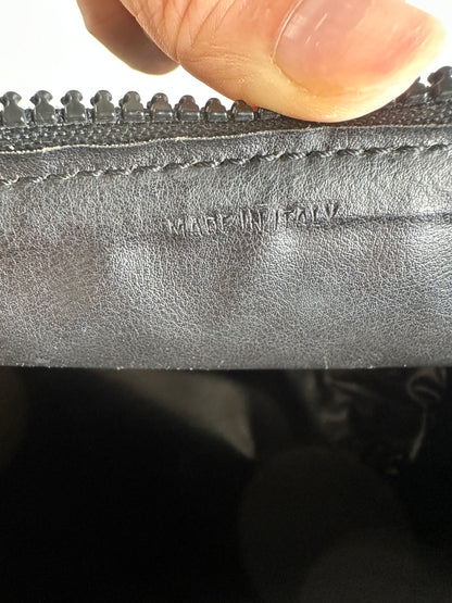 Vintage Givenchy Nylon Cosmetic Bag Black Gold-Tone Zip