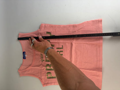 Vintage Burberry Cotton Tank Top Coral Pink M