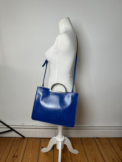 Vintage Courreges 2Way Leather Handbag Blue