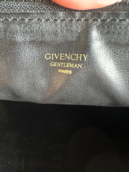 Vintage Givenchy Nylon Cosmetic Bag Black Gold-Tone Zip