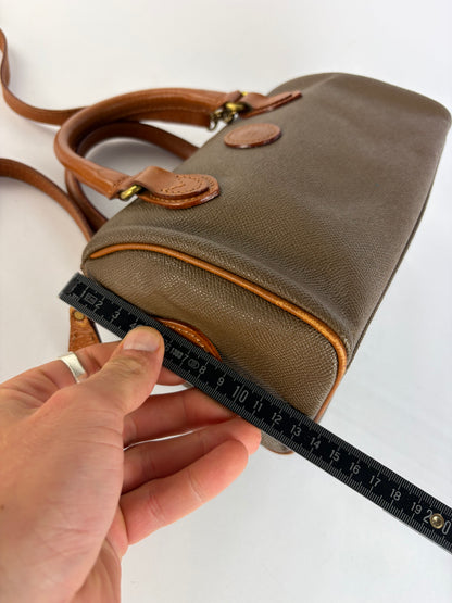 Vintage Courrèges Structured Leather Top-Handle Bag Late 1970s Brown