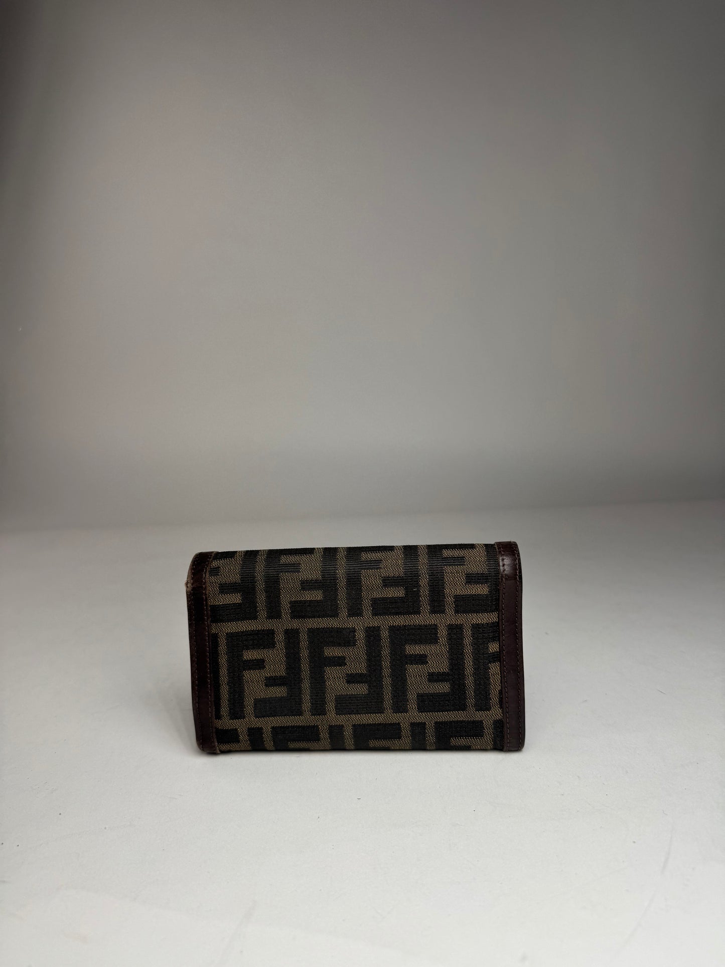 Vintage Fendi FF monogram Leather Wallet Brown
