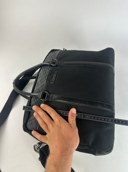 Burberry Black Nylon Briefcase with Multiple Compartments