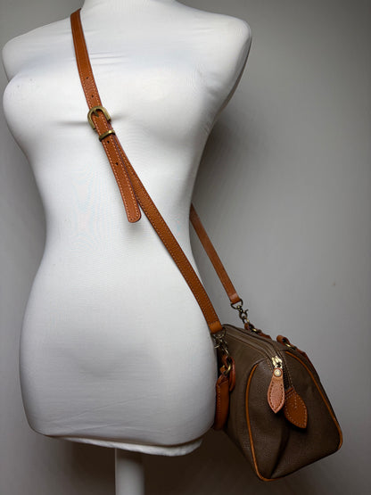 Vintage Courrèges Structured Leather Top-Handle Bag Late 1970s Brown