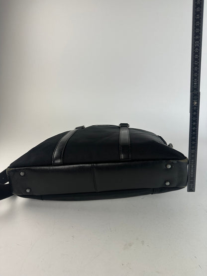 Burberry Black Nylon Briefcase with Multiple Compartments