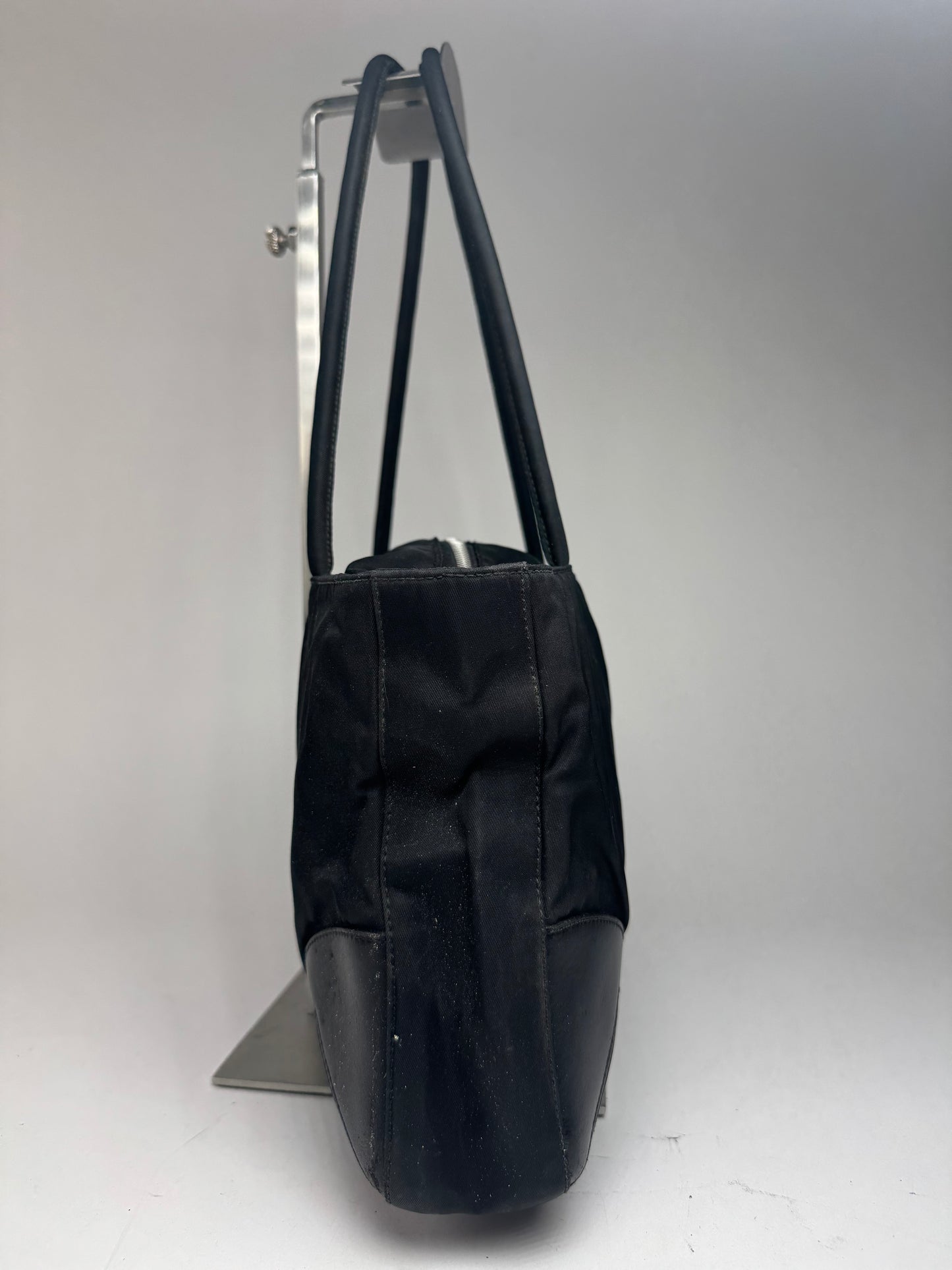 Vintage Prada polyester leather bag black