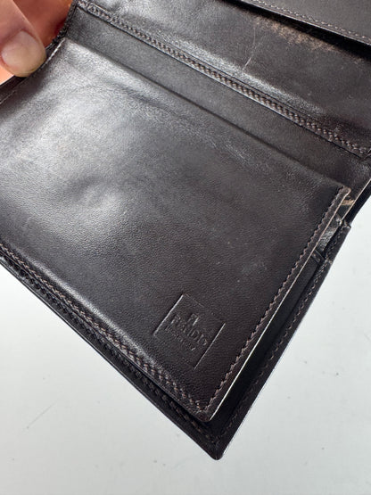 Vintage Fendi FF monogram Leather Wallet Brown